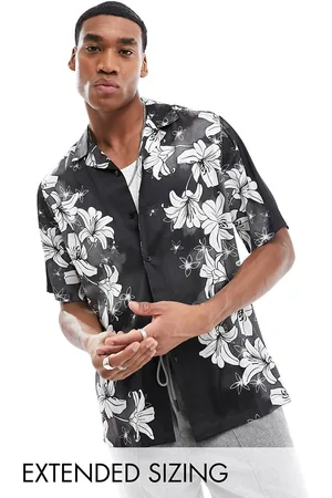 ASOS Boxy revere shirt in satin floral print
