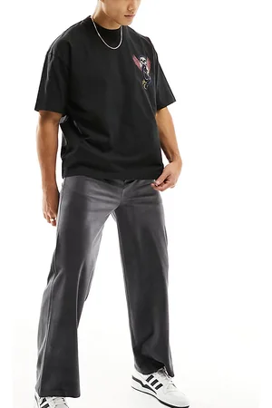 Reclaimed Relaxed tailored baggy trouser in charcoal