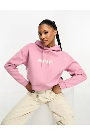 Napapijri Box logo cropped fleece hoodie in