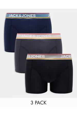 JACK & JONES 3 pack trunks in black & grey