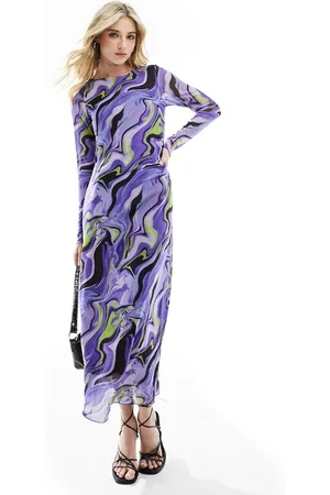Y.A.S Bodycon midi dress in swirl print
