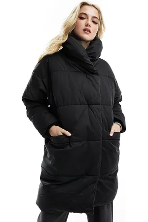 Monki Oversized longline padded coat in
