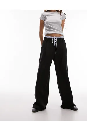 Topshop Contrast stripe fabric deconstructed waistband tailored trouser in