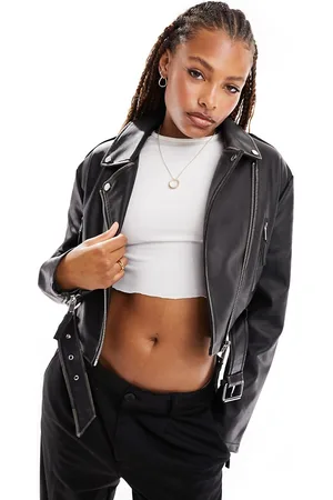 Pimkie Distressed faux leather biker jacket in
