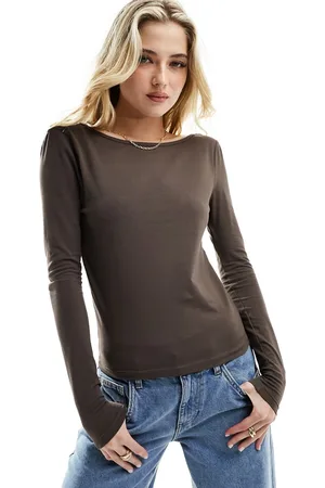 ASOS Scoop back long sleeve top in