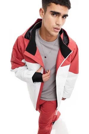 Threadbare Co-ord colour block ski jacket in white & astro