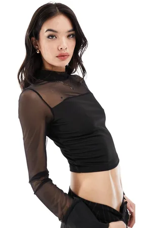 Urban Threads High neck mesh top in