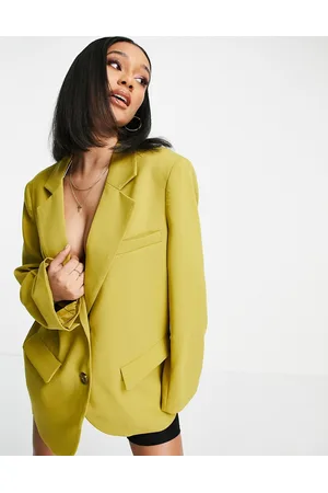 NA-KD X Matiamu by Sofia oversized boxy blazer in olive