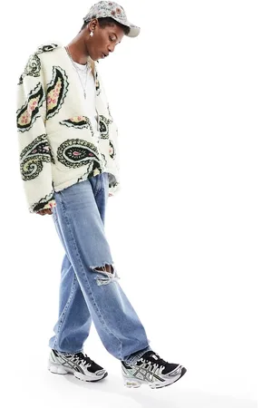 Obey Paisley sherpa jacket in off