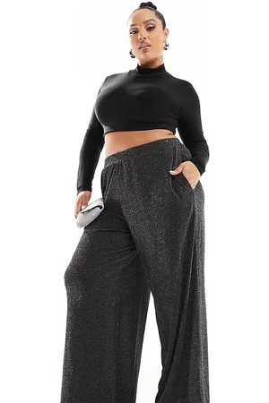 Yours Your wide leg glitter trousers in