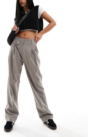 ONLY Tailored straight leg trousers with pocket detail in taupe