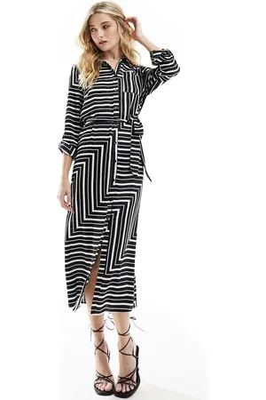 New Look Satin midi shirt dress in pattern