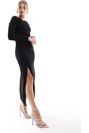 JDY Assymetric neck midi dress with side slit in