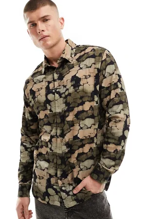 River Island Long sleeve crinkle shirt in pebble print