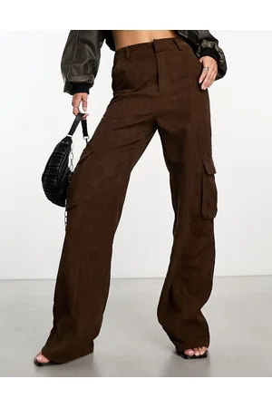 Heartbreak Cord cargo trousers in chocolate