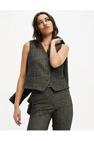 MANGO Herringbone wool waistcoat in