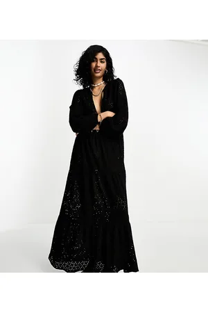 Iisla & Bird Long sleeve maxi broderie summer dress in