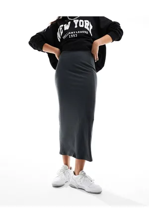 New Look Rib midi skirt in