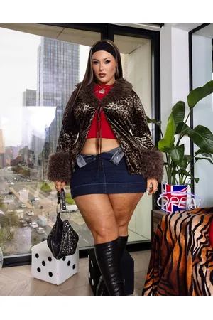 Labelrail X Holly Marston velvet leopard tie cardigan with faux fur trim in