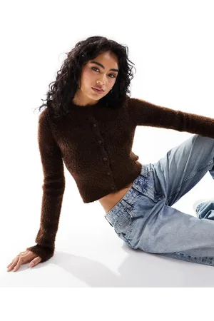 ASOS Fitted cardigan in fluffy yarn in