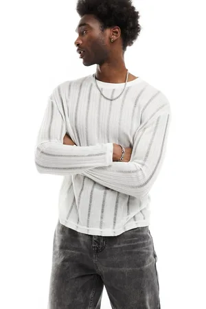 Pull&Bear Ladder knitted long sleeve t-shirt in
