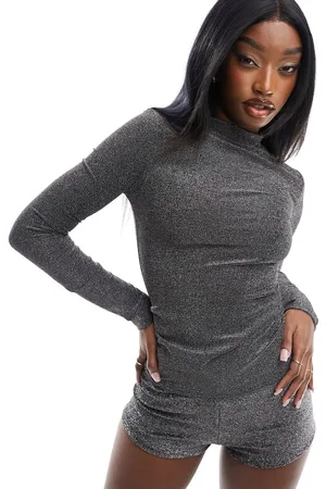 ASOS Crew neck base layer top in glitter