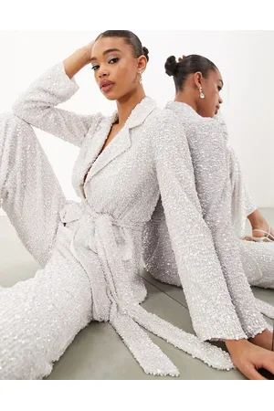 ASOS Sequin tie front wedding blazer in