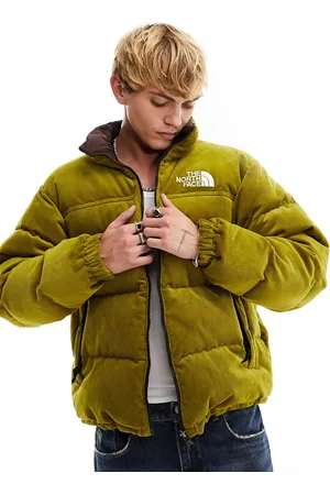 The North Face 92 Nuptse reversible cord down puffer jacket in khaki and brown