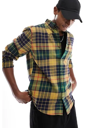 GANT Sheild logo check flannel shirt in tan