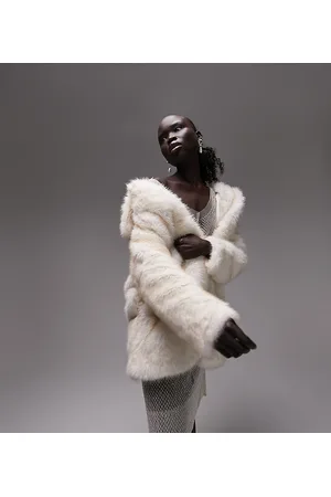 Topshop Faux fur coat in cream