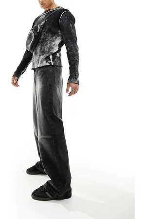 COLLUSION X000 low rise baggy workwear jeans in washed