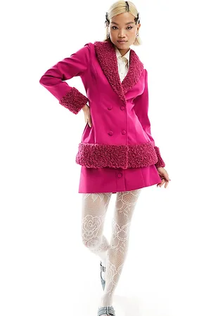 Labelrail X Dyspnea button through a-line mini skirt co-ord in magenta