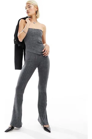 COLLUSION Washed rib flare leggings in