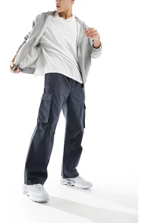 Pull&Bear Baggy cargos in charcoal