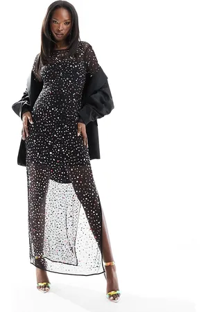 MANGO Jeweled maxi dress in