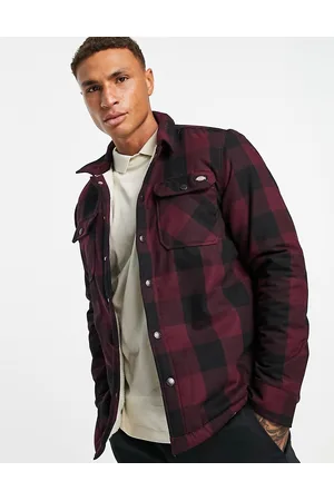 Dickies Lined sacramento check shirt in maroon