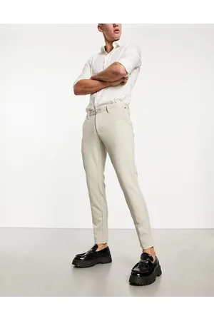 Only & Sons Slim fit tapered trousers in beige