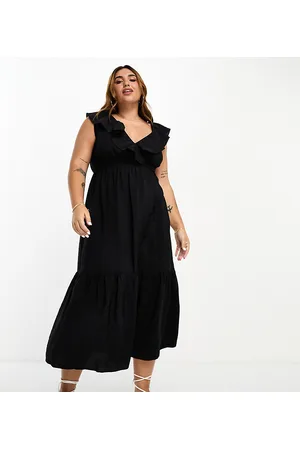 River Island Ruffle smock maxi dress in