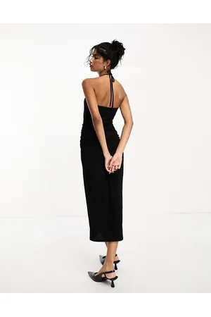 River Island Halter midi dress with embellished neckline in