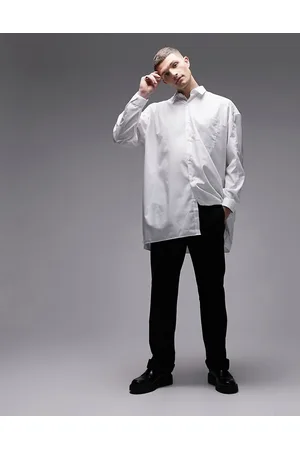Topman Long sleeve super oversized fit formal shirt in