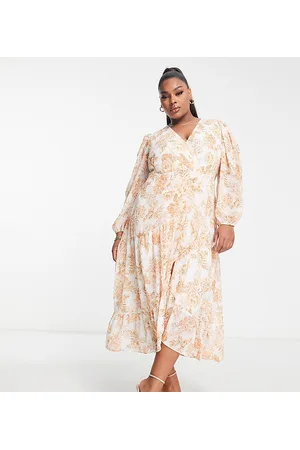 Forever New Wrap midi dress in apricot floral
