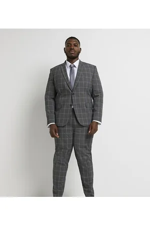 River Island River Island Big & Tall checked suit jacket in check