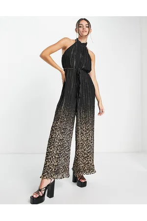 River Island River Island plisse halter jumpsuit in