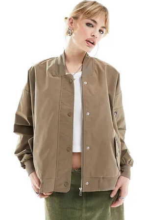 Noisy May Lightweight bomber jacket in tan
