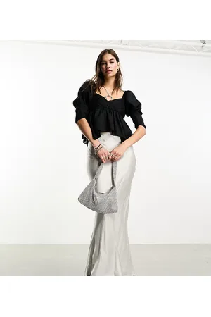Reclaimed Blouse with puff sleeve and asymmetric hem