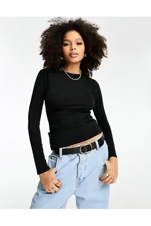 River Island Draped long sleeve top in