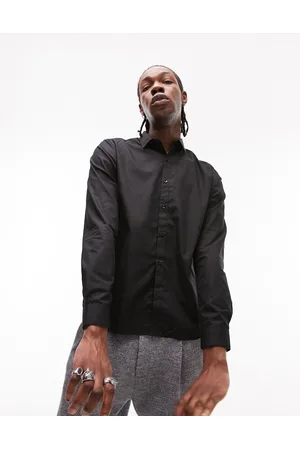 Topman Long sleeve slim fit smart shirt in