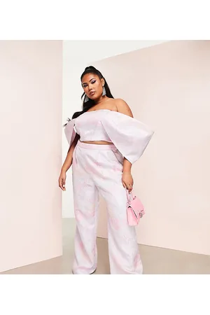 ASOS Curve co-ord tailored trouser in floral jacquard