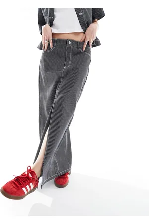 ONLY Lightweight denim midi skirt co-ord in stripe