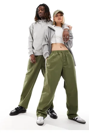 Obey Easy unisex twill trousers in khaki
